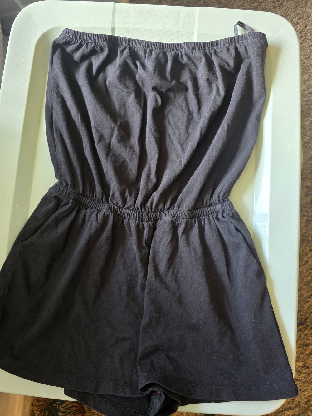 Forever 21 Black Strapless Knit Romper